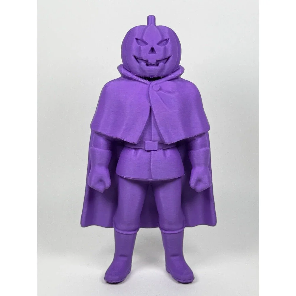 Headless Horseman Giant Size 7” Dime Store Figure Toy Pumpkin Head Purple